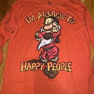 Disney Orange Grumpy Long Sleeve Shirt